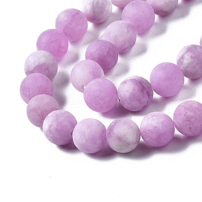 Natural White Jade Bead Strands G-R297-8mm-50-1