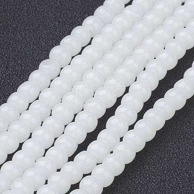 Imitation Jade Glass Beads Strands X-GMR4mmC26-1