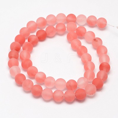 Cherry Quartz Glass Beads Strands X-G-D684-8mm-1