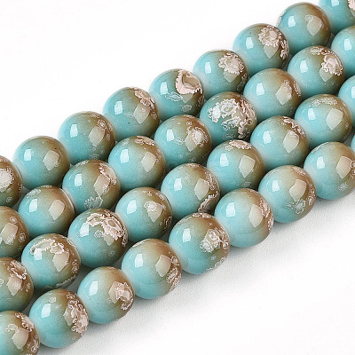Baking Paint Glass Beads Strands DGLA-N008-8mm-05-1