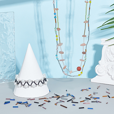 120G 15 Styles Glass Bugle Beads SEED-PH0002-60B-1