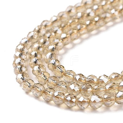 Transparent Electroplate Glass Beads Strands GLAA-H021-01B-PL02-1