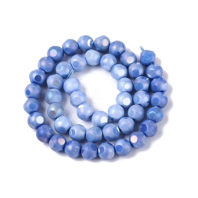 Ombre Effect Dyed Electroplate Opaque Glass Beads Strands LS-EGLA-Q130-01A-04-1