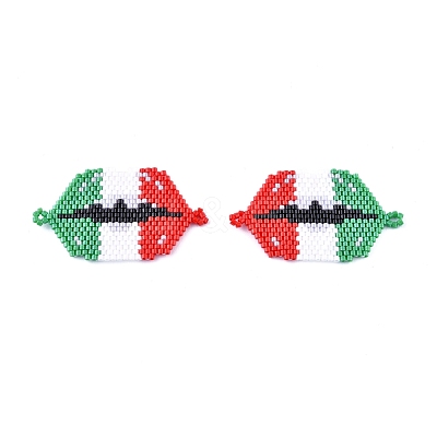 Handmade Seed Beads Links Connectors SEED-I012-57-1