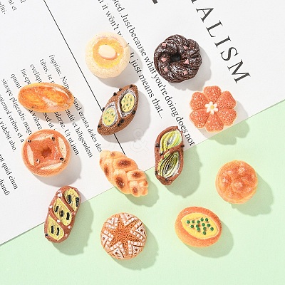60Pcs Opaque Resin Imitation Food Decoden Cabochons RESI-YW0004-53-1