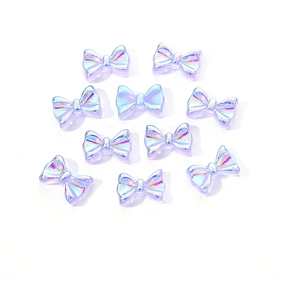 Electroplated Bowknot Resin Cabochons MRMJ-R128-16H-1