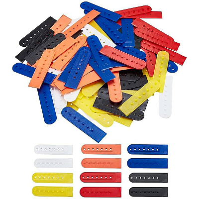 48 Sets 6 Colors PE Plastic 7 Holes Hats Replacement Fasteners Buckle FIND-BC0003-51-1