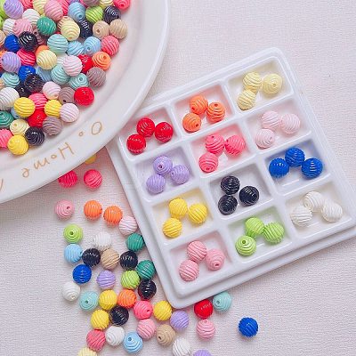 Baking Paint Opaque Acrylic Beads SACR-P035-10-1