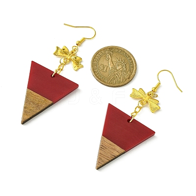 Resin & Walnut Wood Dangle Earrings EJEW-JE05507-01-1