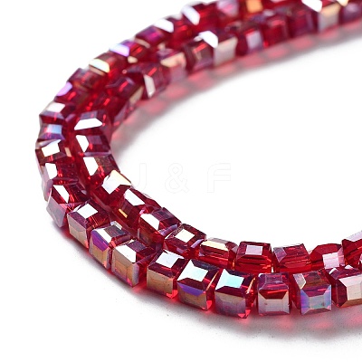 Electroplate Glass Beads Strands LS-EGLA-R030-4x4mm-04-1