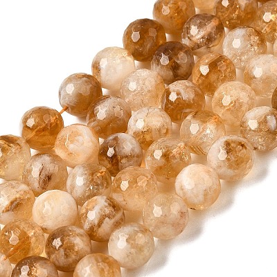 Heated Natural Citrine Beads Strands G-D359-A01-10mm-1