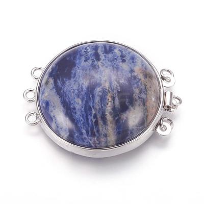 Natural Sodalite Box Clasps G-L473-G03-1