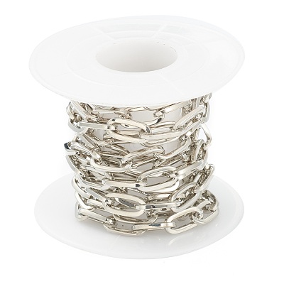 Eco-friendly Spray Painted Handmade Brass Paperclip Chains KK-J276-19-P22-1