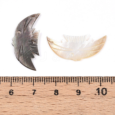 Natural Black Lip Shell Carved Pendants SHEL-N036-14-1