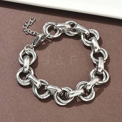 304 Stainless Steel Rolo Chain Bracelets for Women BJEW-S176-01P-A-1