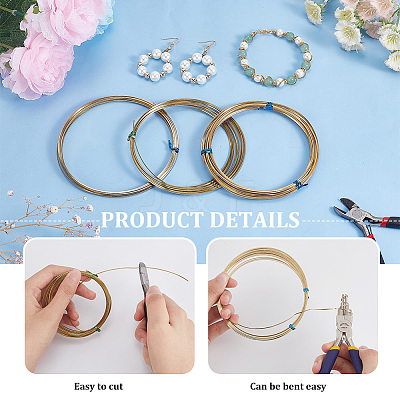 3 Bundles 3 Size Brass Craft Wire Sets CWIR-BC0001-41-1