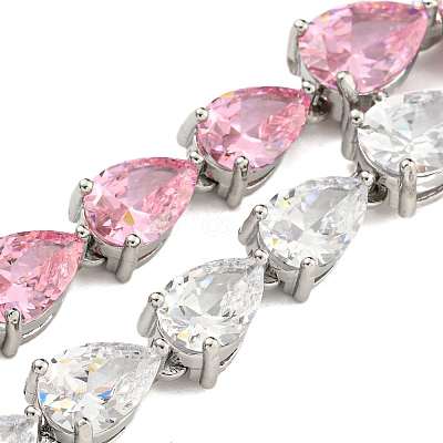 Brass Micro Pave Cubic Zirconia Necklaces NJEW-H027-01P-03-1