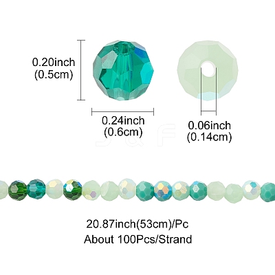 Electroplate Glass Beads Strands EGLA-YW0002-A05-1