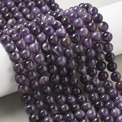 Natural Amethyst Beads Strands G-M445-8MM-01G-1