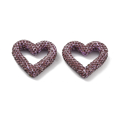 Heart Shape Polymer Clay Rhinestone Beads CLAY-NH0001-09A-05-1