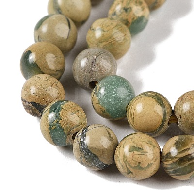 Natural Verdite Stone Beads Strands G-P530-B07-02-1