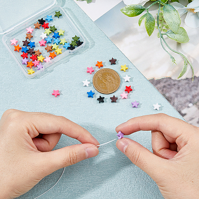 56Pcs 14 Style Spray Painted Alloy Beads FIND-FH0007-83-1