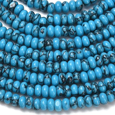 Synthetic Turquoise Beads Strands G-L635-A10-4x2mm-01-1