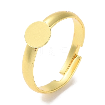 Rack Plating Adjustable Brass Ring Findings X-KK-F090-08G-01-1