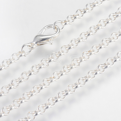 Iron Rolo Chains Necklace Making X-MAK-R015-45cm-S-1