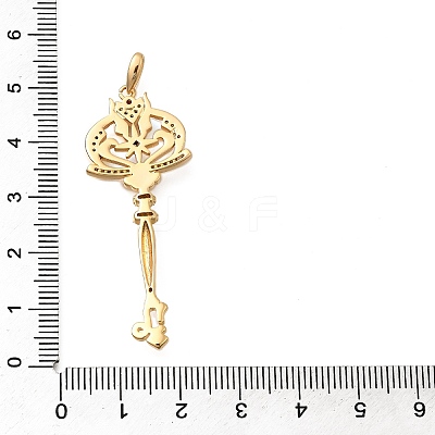 Brass Micro Pave Cubic Zirconia Big Pendants KK-B147-04G-06-1