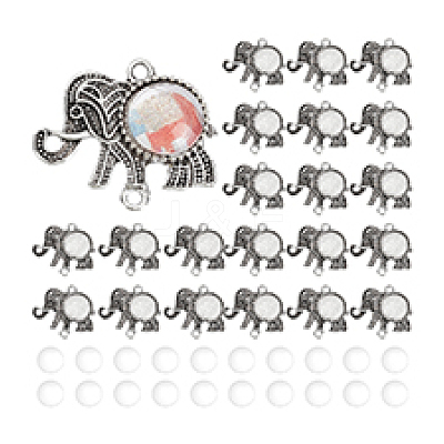 DIY Blank Elephant Tibetan Style Alloy Connector Charms Making Kit DIY-GA0006-81-1