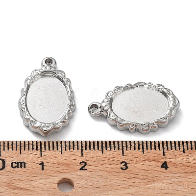 Non-Tarnish 304 Stainless Steel Pendant Cabochon Settings STAS-M323-57P-1