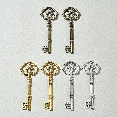 6Pcs 3 Colors Tibetan Style Zinc Alloy Big Pendants FIND-FS0002-55-1