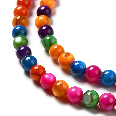 Dyed Natural Freshwater Shell Beads Strands X-SHEL-G014-05D-01-1
