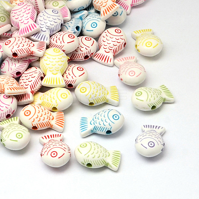 Fish Craft Style Acrylic Beads SACR-R886-08-1