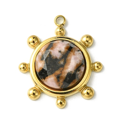 Faceted Natural Rhodonite Pendants FIND-Z028-39A-1