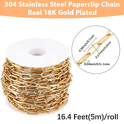 5M Ion Plating(IP) 304 Stainless Steel Cable Chains CHS-BM0001-07-1