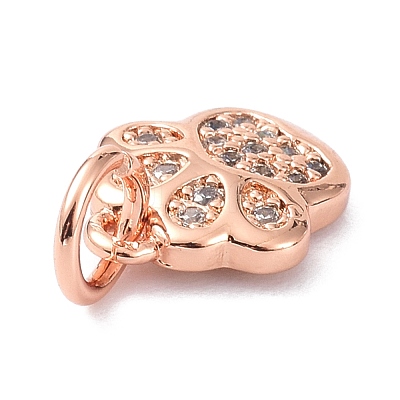 Brass Micro Pave Cubic Zirconia Charms ZIRC-C022-22RG-1