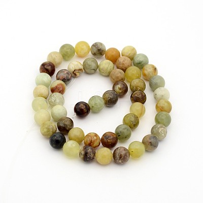 Natural Xiuyan Jade Round Bead Strands G-P070-71-4mm-1