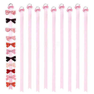 10Pcs Polyester Hairpin Hair Clip Holder Storage Organizer Hanging Ribbon HJEW-FG00050-1