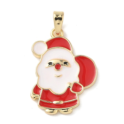 Christmas Brass Enamel Pendants LS-KK-K305-08C-G-1