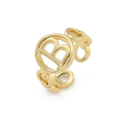 Brass Open Cuff Rings for Women RJEW-K289-01G-B-1