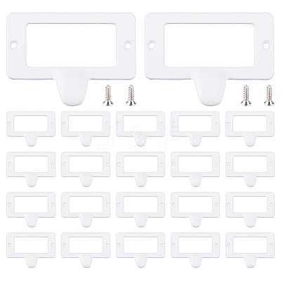 25Pcs Rectangle Zinc Alloy Label Frame Card Holder AJEW-FH0008-75A-1