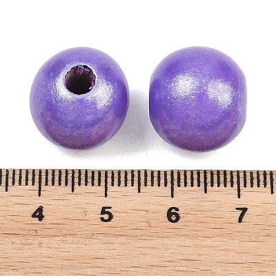 Spray Painted Wood European Beads WOOD-G029-08C-1