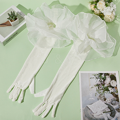 Velvet Long Finger Gloves AJEW-WH20067-005C-1