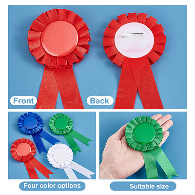 16Pcs 4 Styles Award Ribbon Shape Tinplate Badge Pins JEWB-PH0001-34-1