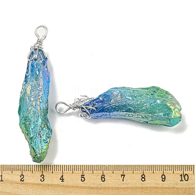 Electroplated Raw Rough Natural Quartz Crystal Big Pendants G-A229-02P-03-1