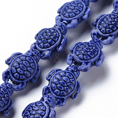 Glazed Porcelain Beads PORC-Q265-007D-1