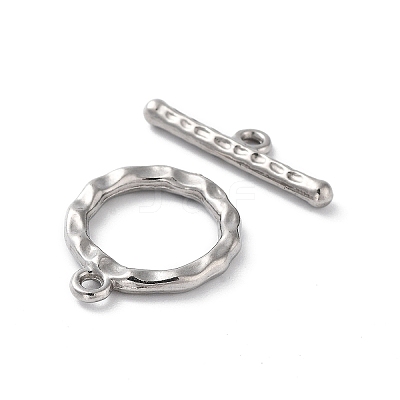 Non-Tarnish 304 Stainless Steel Ring Toggle Clasps X1-STAS-A092-09B-P-1