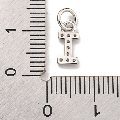 Initial Letter Brass with Cubic Zirconia Charms KK-Q814-26I-P-1